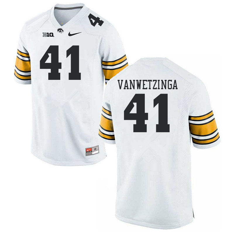 Men #41 Rusty VanWetzinga Iowa Hawkeyes College Football Jerseys Stitched Sale-White